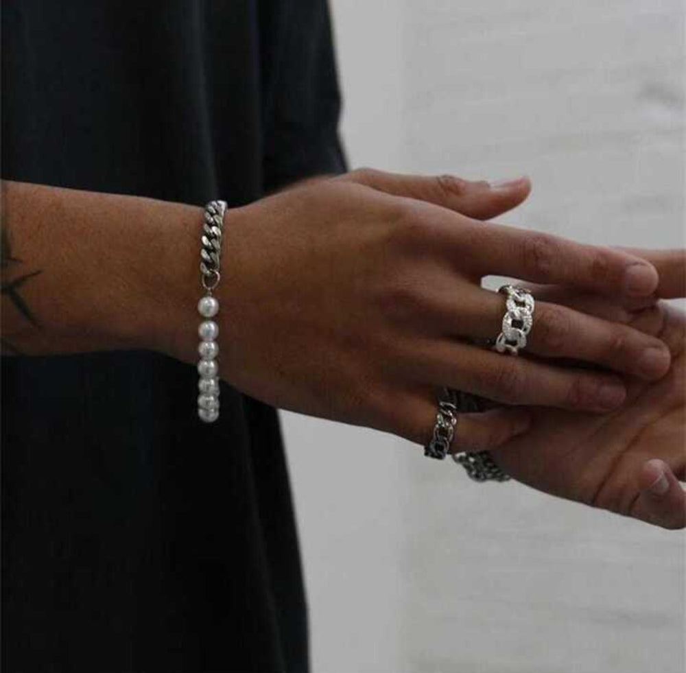 PEARL CUBAN BRACELET