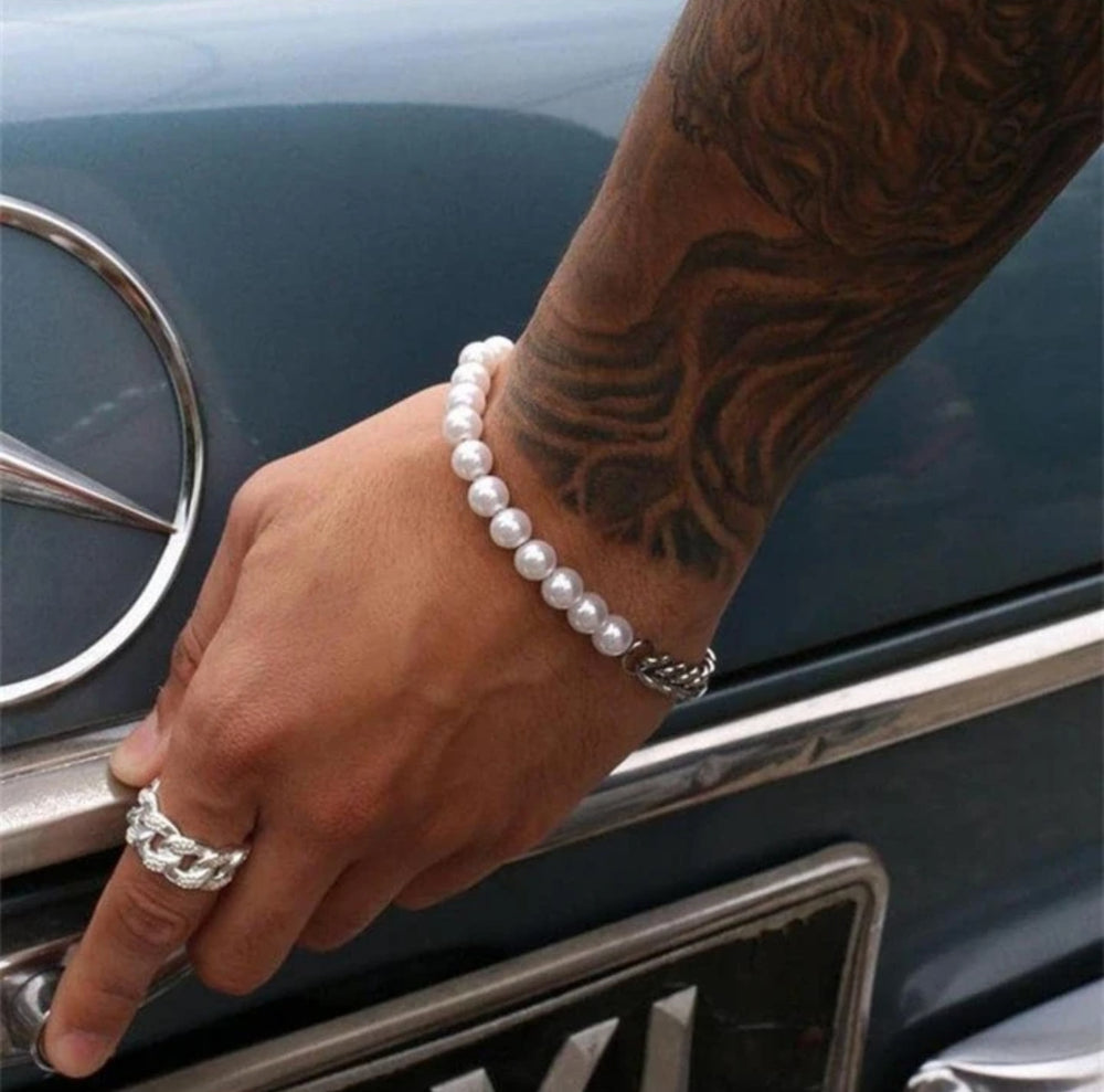 PEARL CUBAN BRACELET